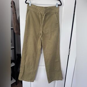 Straight Leg Flat Front— greenish yellow